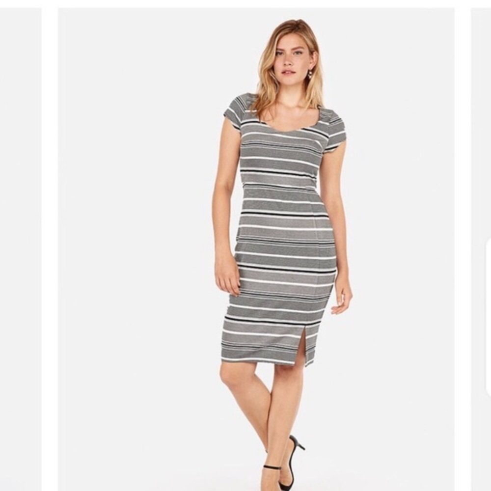 Express sweetheart striped dress